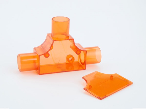 PVC紅藍透明帶蓋三通 PVC紅藍透明帶蓋三通